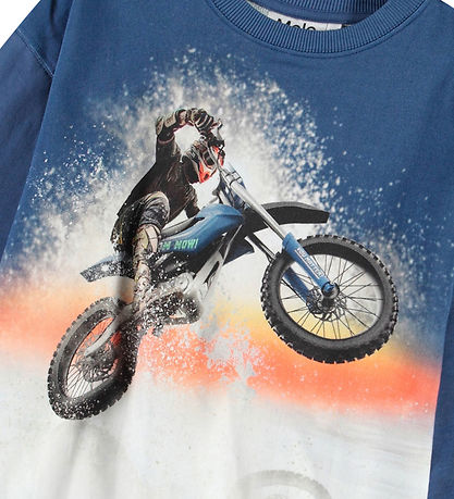 Molo Sweatshirt - Monti - Wheelie Blue Molo Sweatshirt - Monti - Wheelie Blue