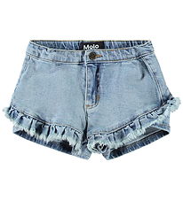 Molo Shorts - Denim - Agnetha - Distressed Washed Molo Shorts - Denim - Agnetha - Distressed Washed