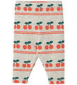 Tiny Cottons Leggings - Rib - Cherry - Light Cream Heather
