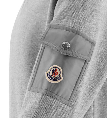 Moncler Sweatshirt - Gråmeleret m. Lomme