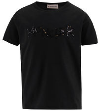 Moncler T-shirt - Sort m. Pailletter Moncler T-shirt - Sort m. Pailletter