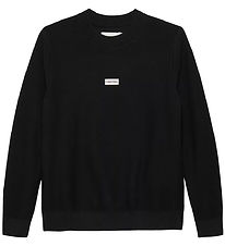Calvin Klein Bluse - Strik - Logo Label - Ck Black Calvin Klein Bluse - Strik - Logo Label - Ck Black