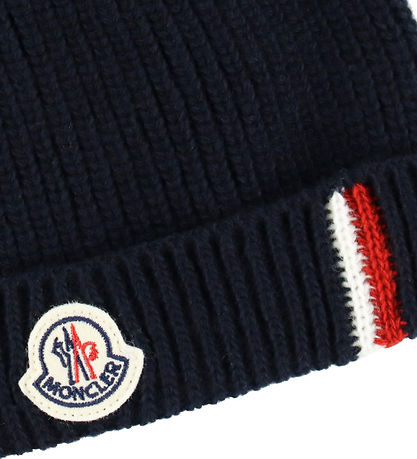 Moncler Hue - Uld - Navy m. Logostribe Moncler Hue - Uld - Navy m. Logostribe