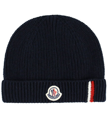 Moncler Hue - Uld - Navy m. Logostribe Moncler Hue - Uld - Navy m. Logostribe