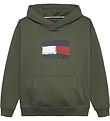 Tommy Hilfiger Hættetrøje - Flag - Pewter Green Tommy Hilfiger Hættetrøje - Flag - Pewter Green