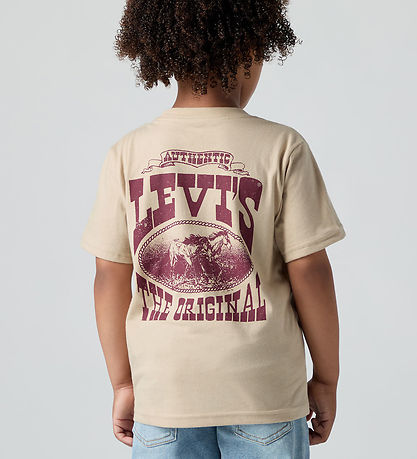 Levis T-shirt - Galloping Free - White Pepper m. Rød