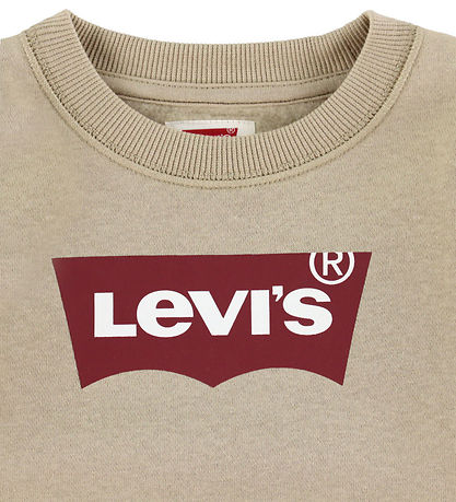 Levis Sweatshirt - Batwing - White Pepper m. Rød