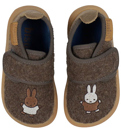 Bisgaard X Miffy Hjemmesko - Uld - Barefoot - Dark Brown Bisgaard X Miffy Hjemmesko - Uld - Barefoot - Dark Brown