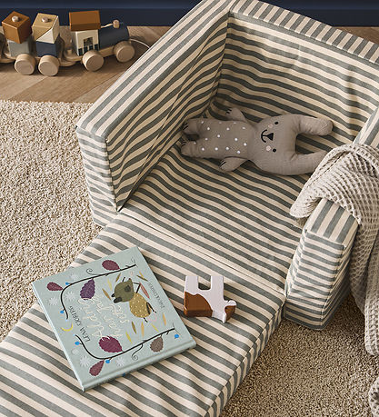 Kids Concept Lænestol/Legemadras - Foldbar - 42x44x48 - Grå/Hvid