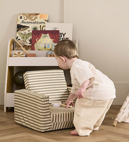 Kids Concept Lænestol/Legemadras - Foldbar - 42x44x48 - Grå/Hvid