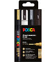Posca Tuscher - PC-5M - 4 stk. - Sort/Hvid/Sølv/Guld Posca Tuscher - PC-5M - 4 stk. - Sort/Hvid/Sølv/Guld