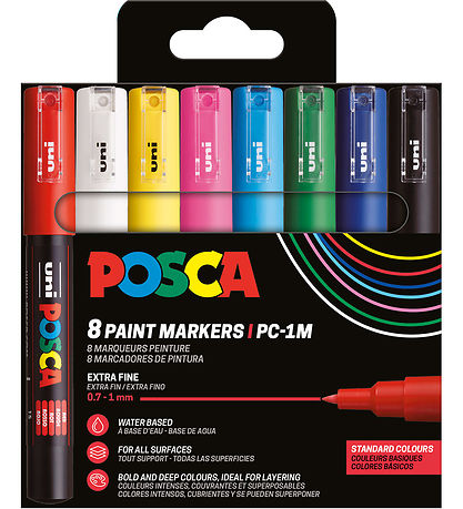 Posca Tuscher - PC-1M - 8 stk. - Multifarvet Posca Tuscher - PC-1M - 8 stk. - Multifarvet