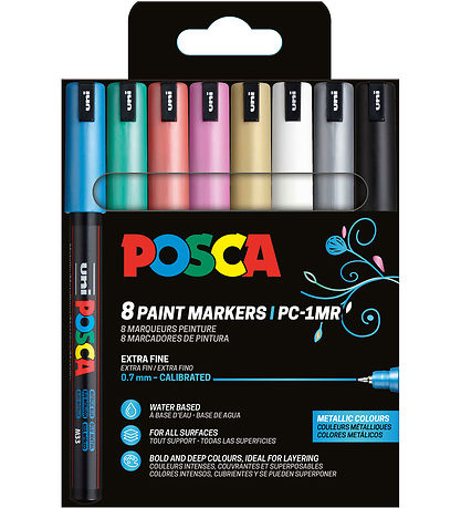 Posca Tuscher - PC-1M - 8 stk. - Metallic Farver