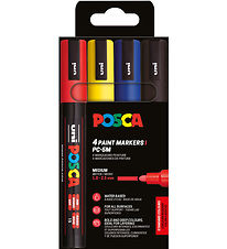 Posca Tuscher - PC-5M - 4 stk. - Rød/Gul/Blå/Sort Posca Tuscher - PC-5M - 4 stk. - Rød/Gul/Blå/Sort