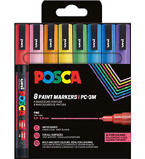 Posca Tuscher - PC-3M - 8 stk. - Multifarvet m. Glimmer Posca Tuscher - PC-3M - 8 stk. - Multifarvet m. Glimmer