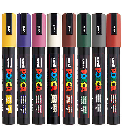 Posca Tuscher - PC-5M - 8 stk. - Kolde Farver