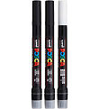 Posca Tuscher m. Pensel-spids - PCF-350 - 3 stk. - Hvid/Sort Posca Tuscher m. Pensel-spids - PCF-350 - 3 stk. - Hvid/Sort