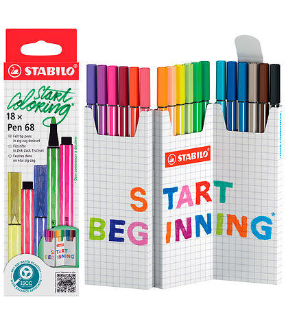 Stabilo Tuscher - Pen 68 - 18 stk. - Multifarvet