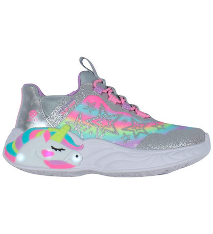 Skechers sko m. Lys - Unicorn Dreams - Silver/Multi Skechers sko m. Lys - Unicorn Dreams - Silver/Multi