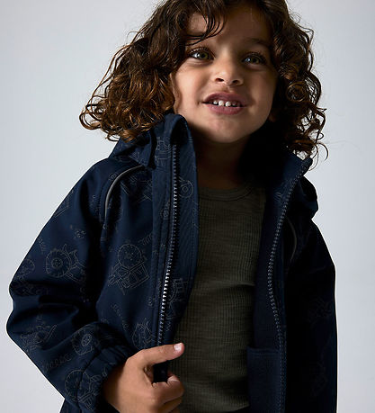 Name It Softshelljakke m. Fleece - NmmAlfa08 - Dark Sapphire m.  Name It Softshelljakke m. Fleece - NmmAlfa08 - Dark Sapphire m.