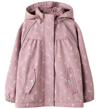 Name It Softshelljakke m. Fleece - NmfAlfa08 - Woodrose/Bird