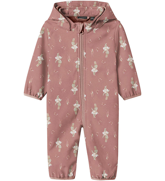 Name It Softshelldragt m. Fleece - NbnAlfa08 - Woodrose/BUNNY