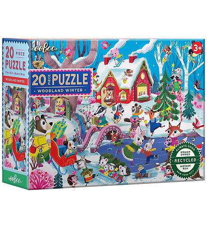 Eeboo Puslespil - 20 Brikker - 28x38 cm - Woodland Winter