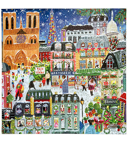 Eeboo Puslespil - 1000 Brikker - 58,4x58,4 cm - Paris Christmas
