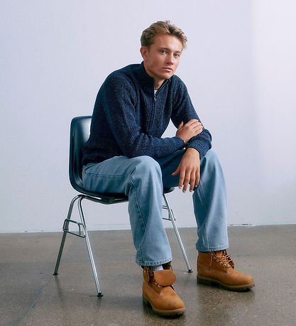 Grunt Bluse m. Lynlås- Strik - GrTone - Navy Melange