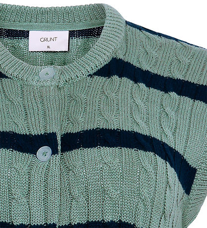 Grunt Vest - Strik - GrLine - Dust Green/Navy