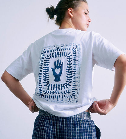 Grunt T-shirt - GrCatel - Hvid m. Blå