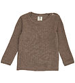 Müsli Bluse - Rib - Uld - Walnut Melange Müsli Bluse - Rib - Uld - Walnut Melange