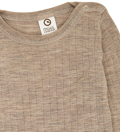 Müsli Body l/æ - Rib - Uld - Balsam Melange Müsli Body l/æ - Rib - Uld - Balsam Melange