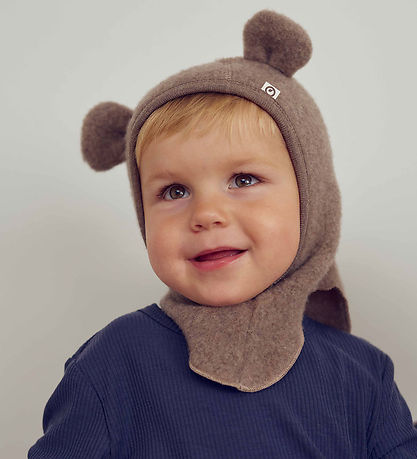 Müsli Elefanthue - 1-lags - Uld - Walnut Melange m. Ører Müsli Elefanthue - 1-lags - Uld - Walnut Melange m. Ører