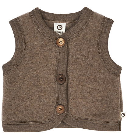Müsli Vest - Uld - Walnut Melange