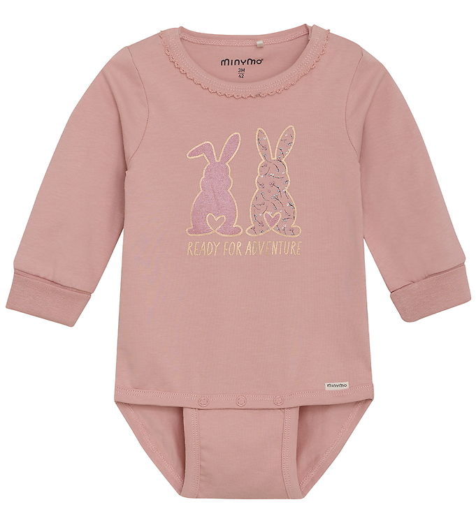 Minymo Langærmet Body - Misty Rose
