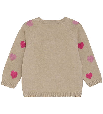 Minymo Cardigan Knit - Beige Melange Minymo Cardigan Knit - Beige Melange