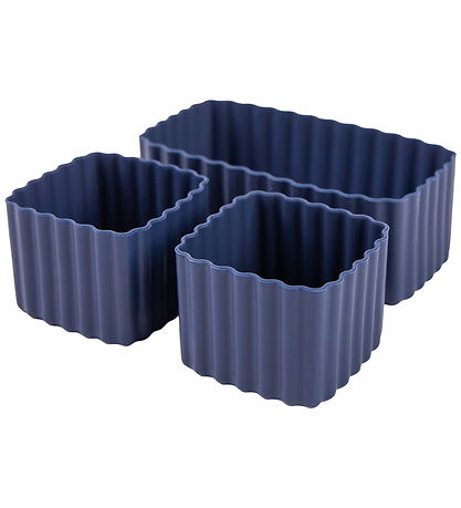 MontiiCo Indsatser - 3-pak - Bento Cups - Silikone - Navy