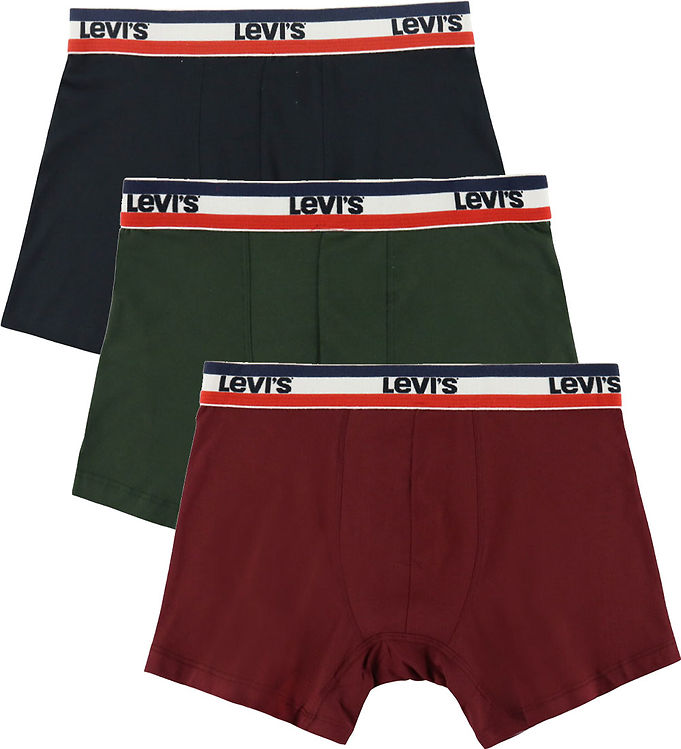 Levis Boxershorts - 3-pak - Rød/Sort/Grøn