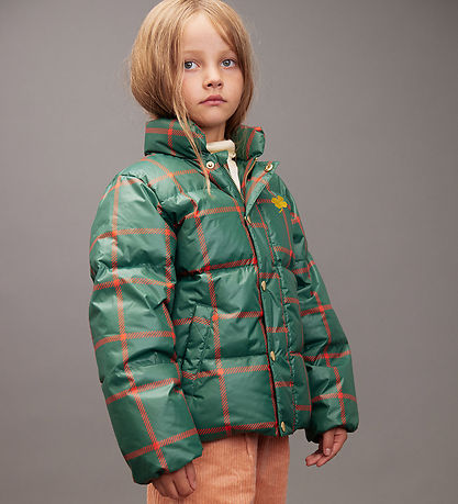 Mini Rodini Dynejakke - Plaid - Grøn/Rødternet