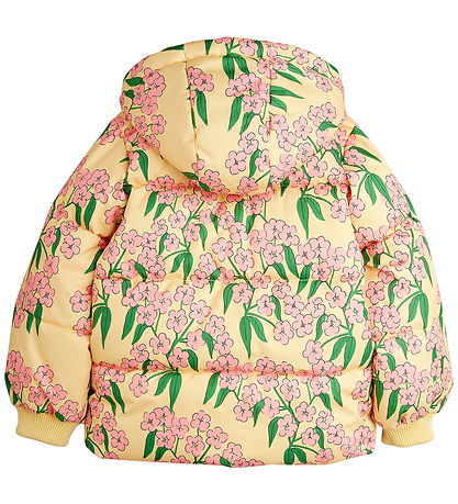 Mini Rodini Dynejakke - Alpine Flowers - Gul Mini Rodini Dynejakke - Alpine Flowers - Gul
