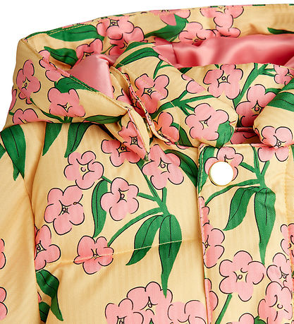 Mini Rodini Dynejakke - Alpine Flowers - Gul Mini Rodini Dynejakke - Alpine Flowers - Gul