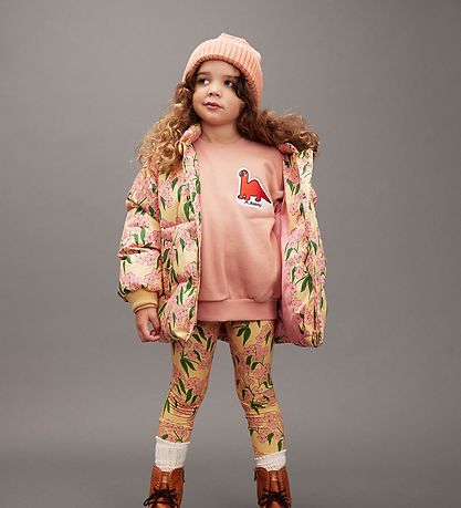 Mini Rodini Dynejakke - Alpine Flowers - Gul Mini Rodini Dynejakke - Alpine Flowers - Gul