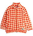 Mini Rodini Fleecejakke - Gingham - Rød/Hvidternet