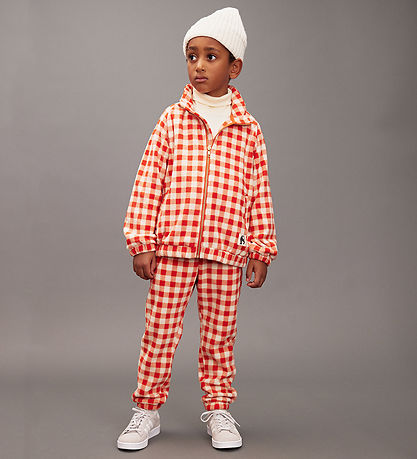 Mini Rodini Fleece Jacket - Gingham - Red/White Check
