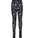 Hummel Leggings - hmlJR Gym - Sort/Hvid m. logo Hummel Leggings - hmlJR Gym - Sort/Hvid m. logo