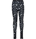 Hummel Leggings - hmlJR Gym - Black/White w. Logo
