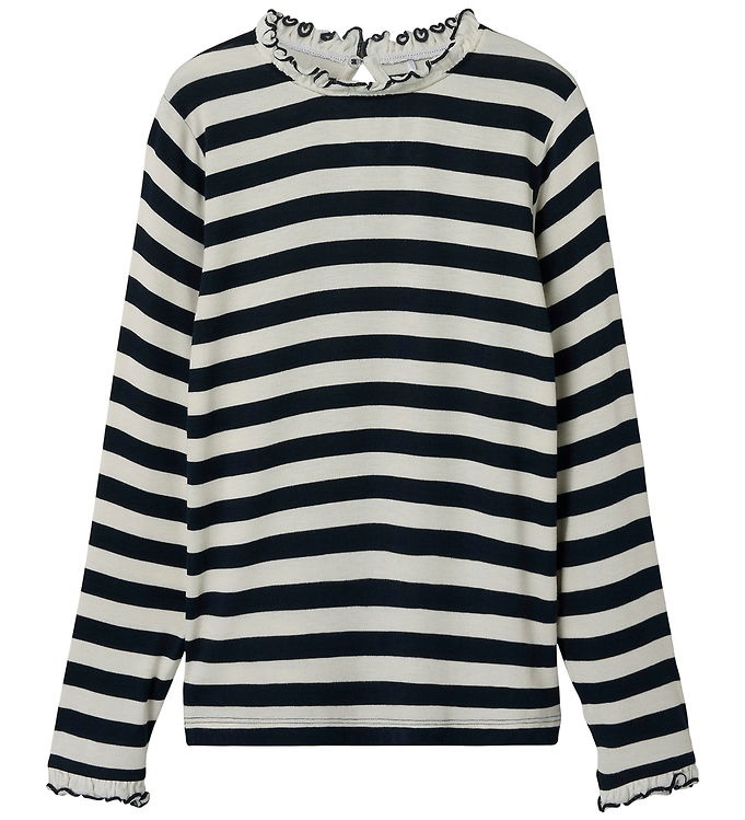 Name It Bluse - NkfPrakula - Dark Sapphire/Bright White
