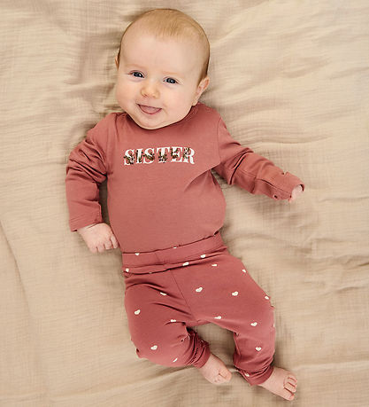 The New Siblings Leggings - TnsbNova - Withered Rose m. Hjerter The New Siblings Leggings - TnsbNova - Withered Rose m. Hjerter