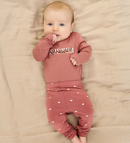 The New Siblings Leggings - TnsbNova - Withered Rose m. Hjerter The New Siblings Leggings - TnsbNova - Withered Rose m. Hjerter